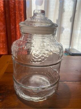 Apothecary Jar with Lid - Clear with fruit designs
